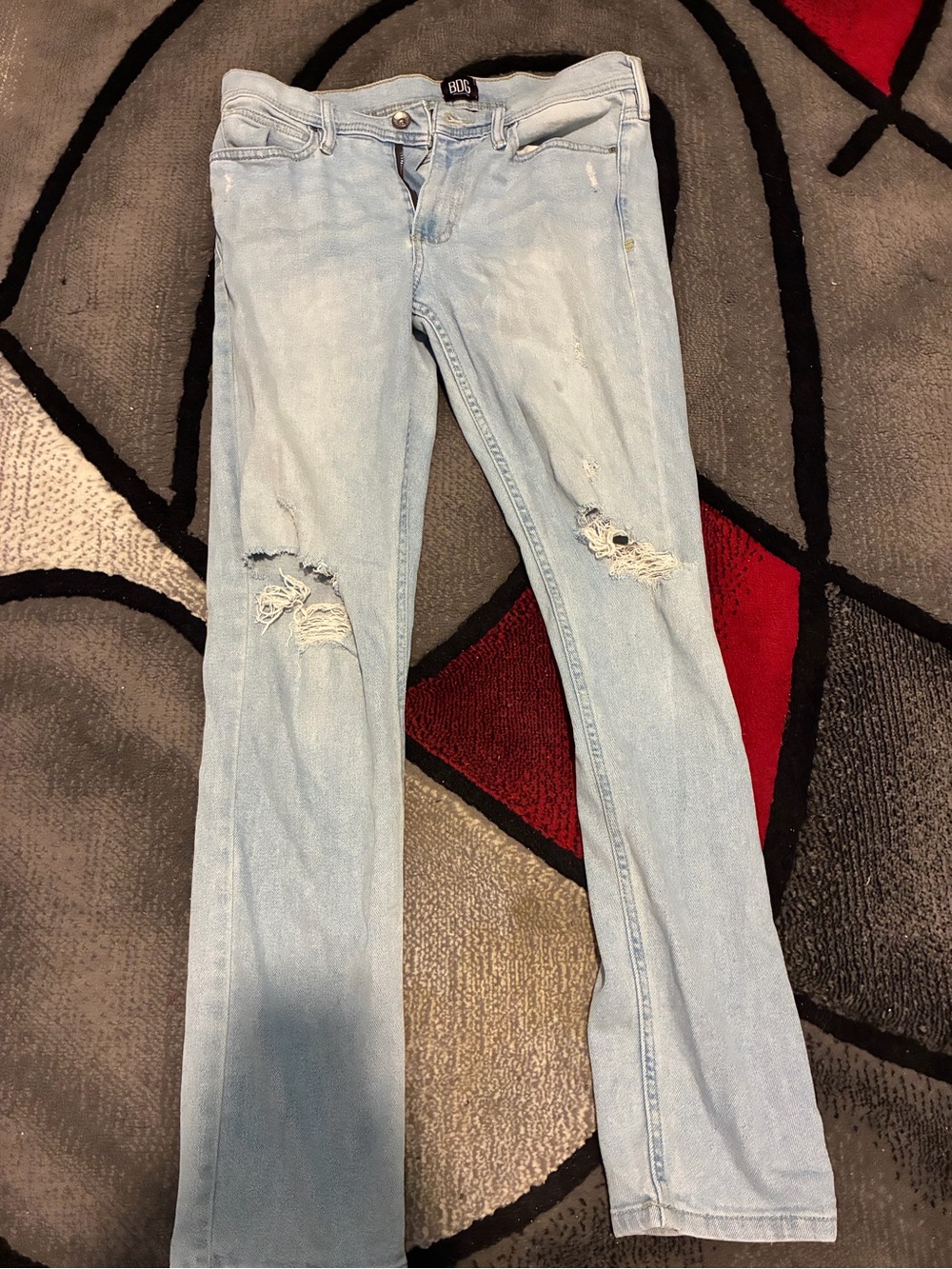 BDG Light Wash Ripped Skinny Jeans